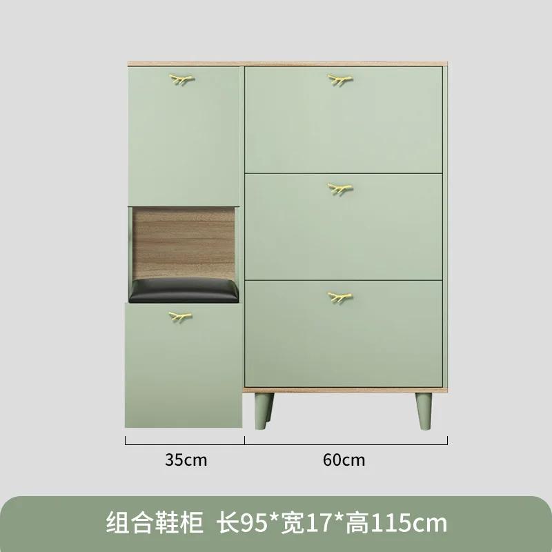 Home Ultra-thin Shoe Cabinet Entrance Porch Simple Modern Small Apartment Narrow Storage Stool Shoe Rack Organize Furnitur