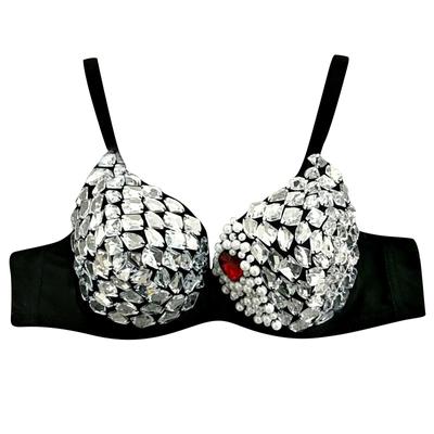 Women's Fashion Rhinestone Sexy New Punk Lady Goth Party Studded Bra