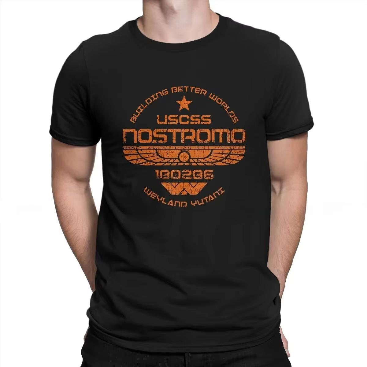 Летняя футболка USCSS Nostromo 2025 Мужская и женская одежда Alien UFO Модная хлопковая уличная одежда Оверсайз Повседневная футболка L