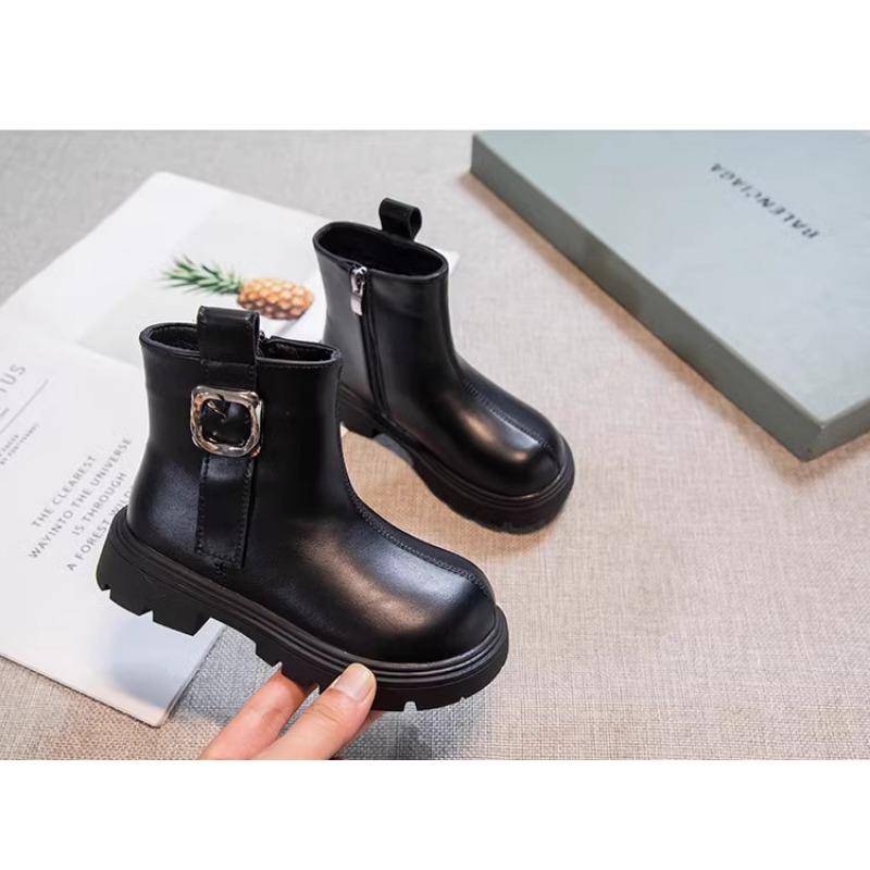Spring and Autumn Black Western-style Princess Boots Korean Version Fashionable British Style Martin Boots for Boys