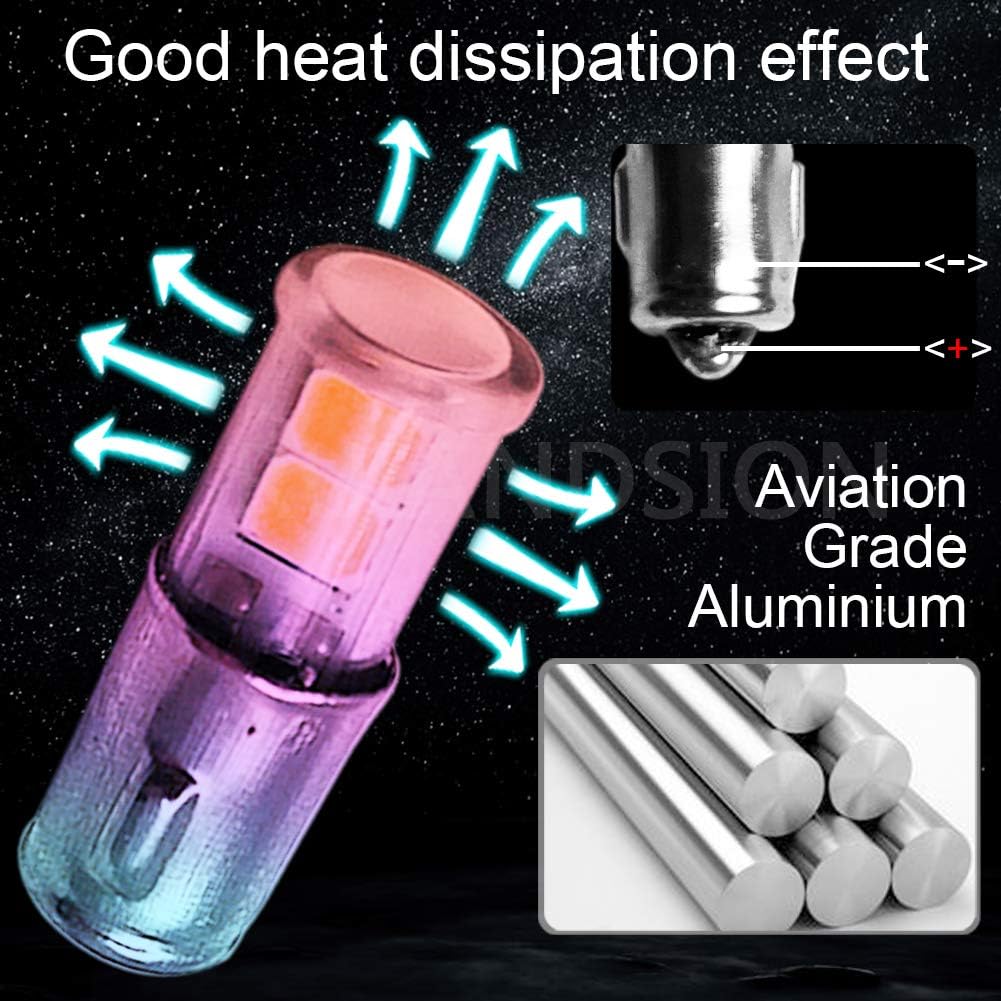 [4SMD High Brightness/Light Bulb Color] Ruiandsion BA7S LED Bulb Set
