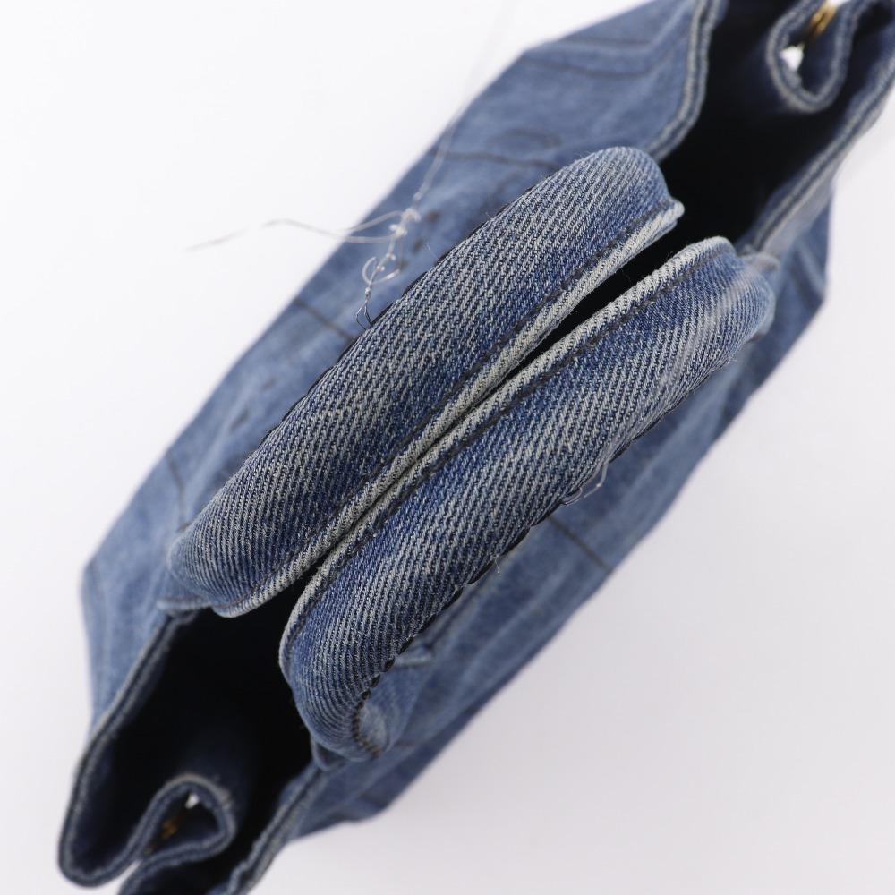 PRADA Canapa Handbag 1BG439 Tote Bag Blue denim Women Used