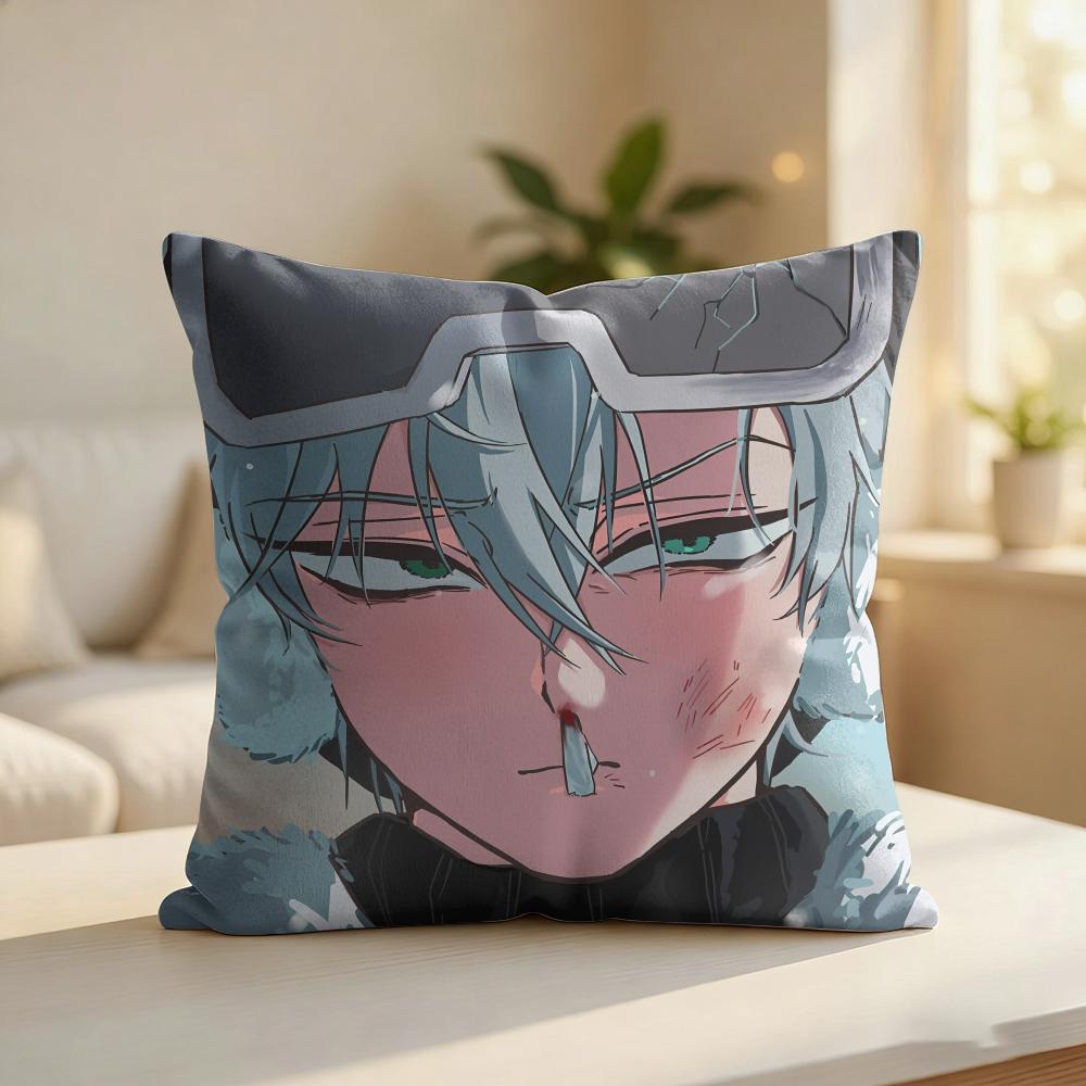 AAlien Stage Game Fashion Cushion Cover Silky Short Plush Invisible Zipper Dustproof Sofa Pillow Case For Home Decor