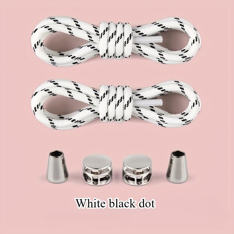 1 Pair of Durable Metal Round Elastic No-Tie Shoelaces, High Elasticity for Easy Wear & Removal, Adjustable Fit for Boots, Shoe Accessories