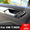 Capa de Acabamento da Maçaneta Interna da Porta para Volkswagen VW T-Roc TROC 2017- Acessórios Internos em Fibra de Carbono