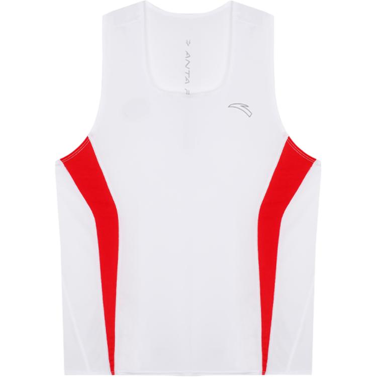 

Anta Breathable Sports Vest For Marathon Outdoor Athletics Training Men Tops Pure-White Classic-Red 952425112-1 2XL