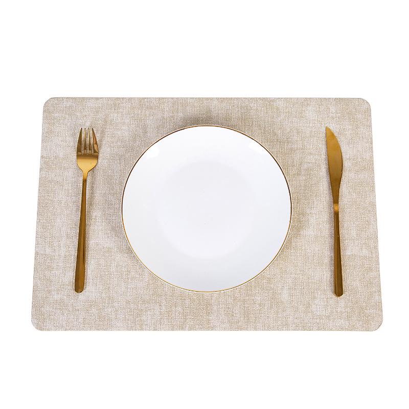 Nordic Minimalist Double-Sided Leather Placemat - Creative PU, Waterproof, Heat-Resistant.