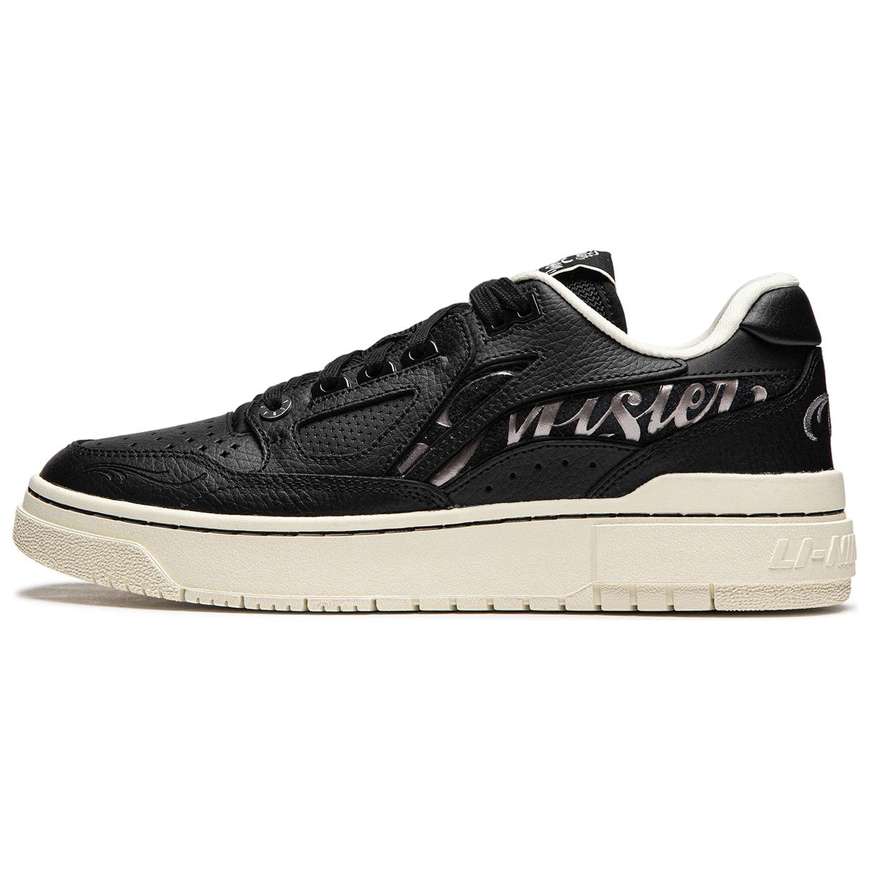 

Li Ning Badfive Slip Resistant Abrasion Resistant Low top Skateboard Shoes Unisex Black ABCT065-3 44