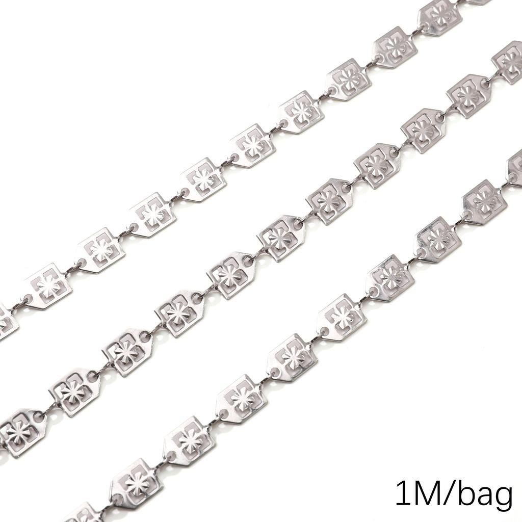 Chaîne Cœur en Acier Inoxydable de 0,5/1 Mètre Chaîne Cubaine Chaîne Punk de Base pour la Fabrication de Colliers Bracelets Bijoux Accessoires