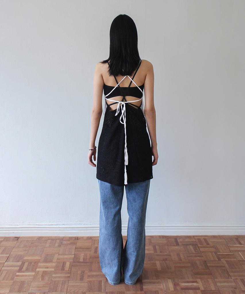 Rubati Marrakech Crochet Lace Apron Dress_Black