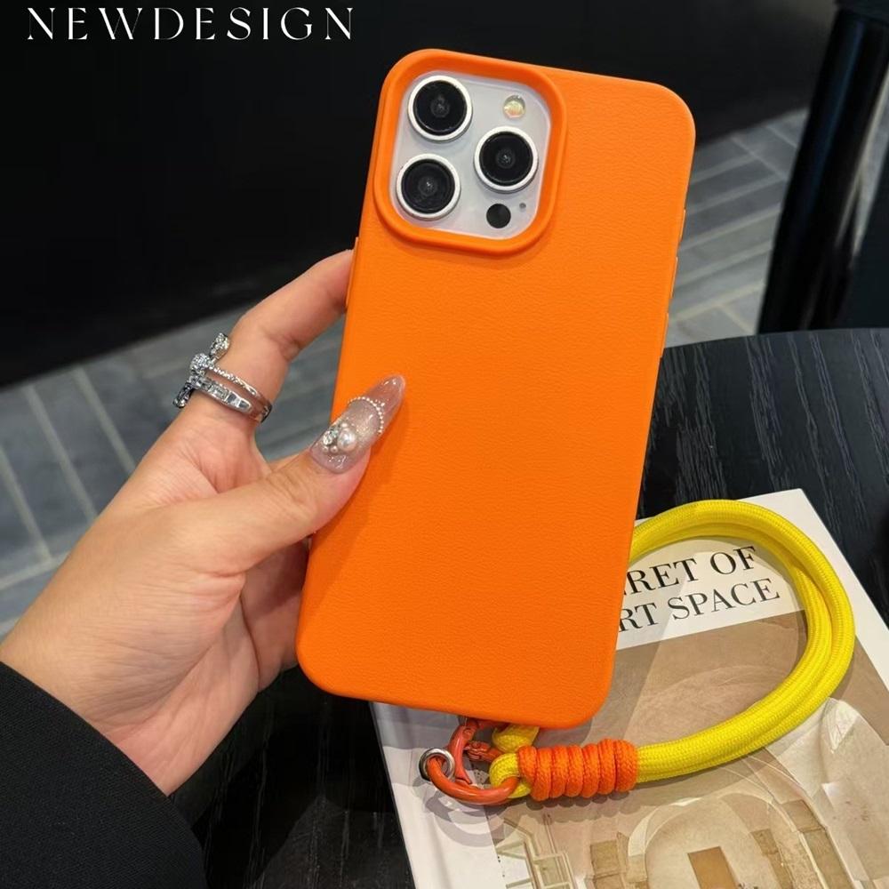 

Роскошный кожаный чехол для телефона с ремешком Litchi Lines для iPhone 16 15 14 13 12 11 Pro Max Plus X XS XR, мягкая противоударная задняя крышка For iPhone 13&Silicon