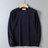 270g Double-Sided Soft Cotton Round-Neck Men's Spring and Autumn Long-Sleeve T-Shirt, Export Basic Style, Solid Color Casual Base Shirt