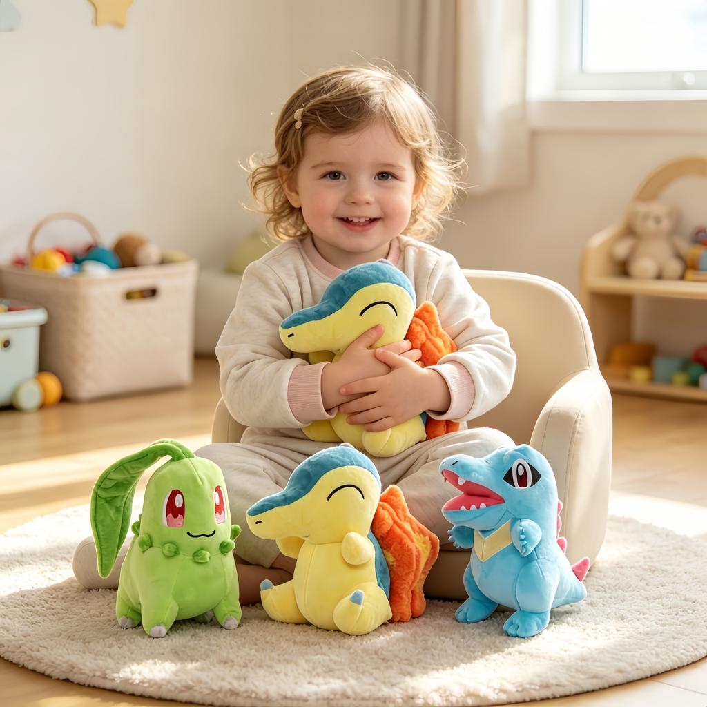 Chikorita Plushie Totodile Peluche Squirtle Bulbasaur Charmander Cyndaquil Plush Stuffed Toys Hobbies Collection Gift