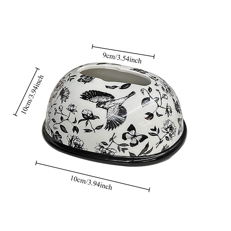 

Tissue box living room advanced sense ceramic paper box toilet punching box with hand gift