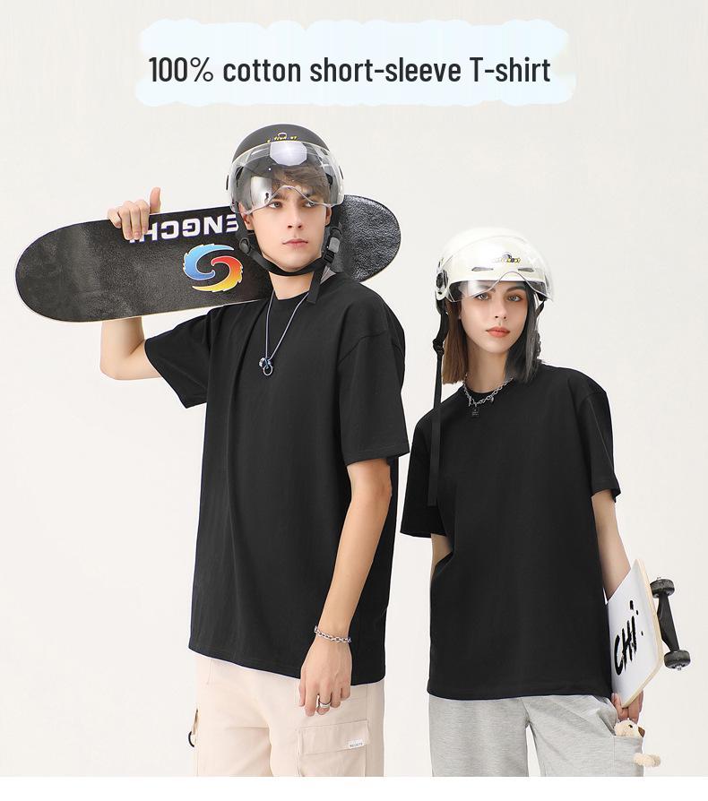 Balení 28 kusů 180g triček s krátkým rukávem z čisté bavlny, městský ležérní styl, jednobarevná, s kulatým výstřihem, pro muže a ženy, evropské a americké velikosti.