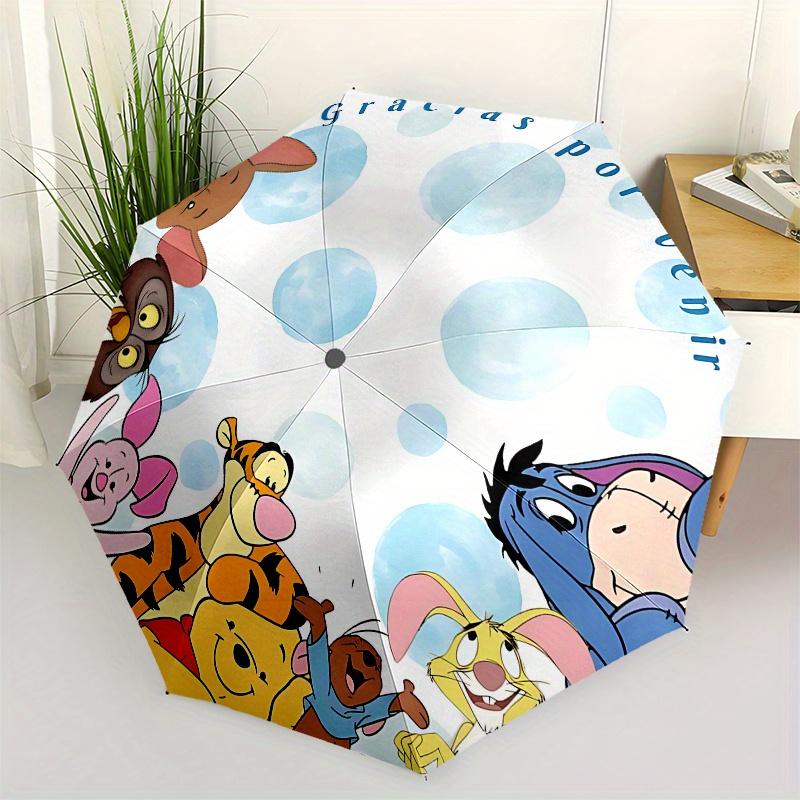 

Winnie-the-Pooh, Friends Automatic Opening and Closing Umbrella, Compact Travel Umbrella, Lightweight and Portable, Suitable for Beach Commu