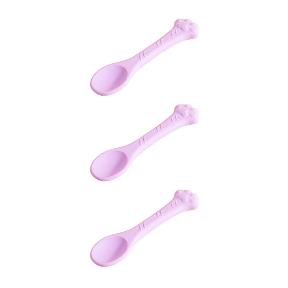 3 Pieces Bite Resistant Pet Canned Spoon Silicone Cat Feeding Scoop Pet Tableware Food Mixing