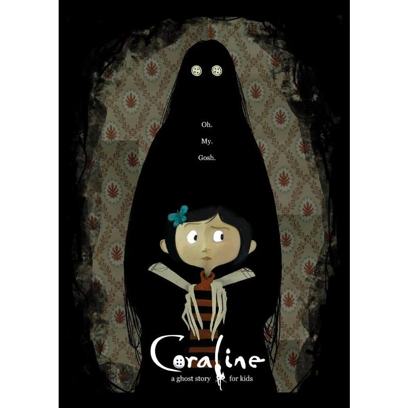 Plakat i druk filmu anime Coraline Kreskówka Horror Wiedźma Cytaty Malarstwo na płótnie Sztuka ścienna do estetyki Salon Dekoracja domu