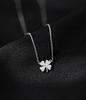 925 Silver Chain Earrings Bracelet Four Leaf Clover Crystal