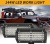 Automotive LED Work Lights 144W Four-row Highlight Maintenance Lights Herdsman Off-road Vehicle Spotlights Front Bumper Lights M
