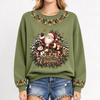 Women's Christmas Print Long Sleeve Top Casual Comfortable Fall Winter Shirt