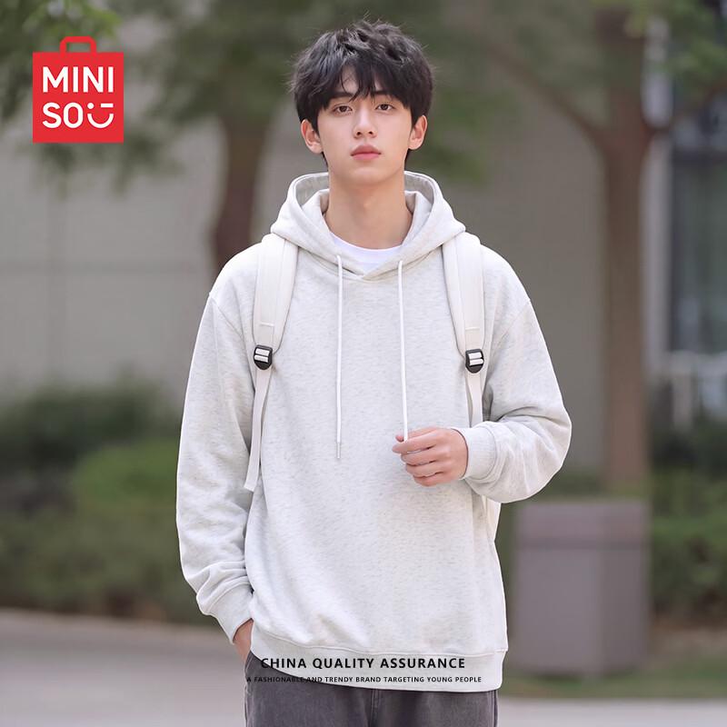 MINISO Men's Casual Loose Fit Hooded Pullover Sweatshirt