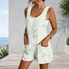 Plus Size Womens Romper Tank With Side Pockets