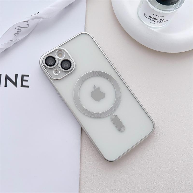 

Applicable To IPhone16 Electroplated Magnetic Phone Case Frosted Apple 15 ProMax Transparent 14 Advanced Sense Protection Case iPhone16