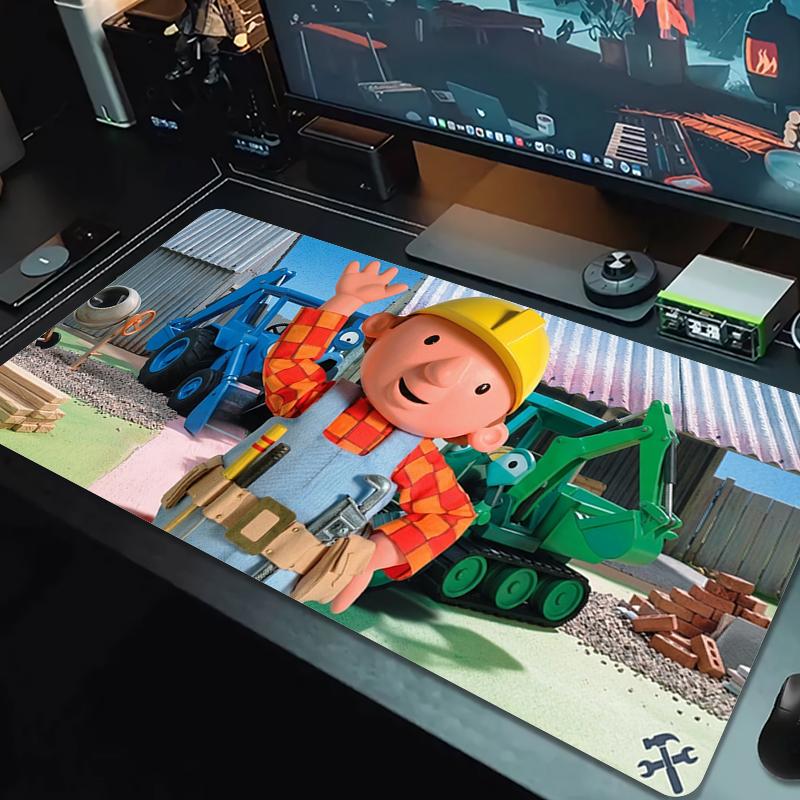 Bob The Builder anime Mouse Pad Large Gaming Table Cushion Non-slip Laptop Tablet Big Mousepad XXL Mat Mini PC Playmat With Lock edge_XIA