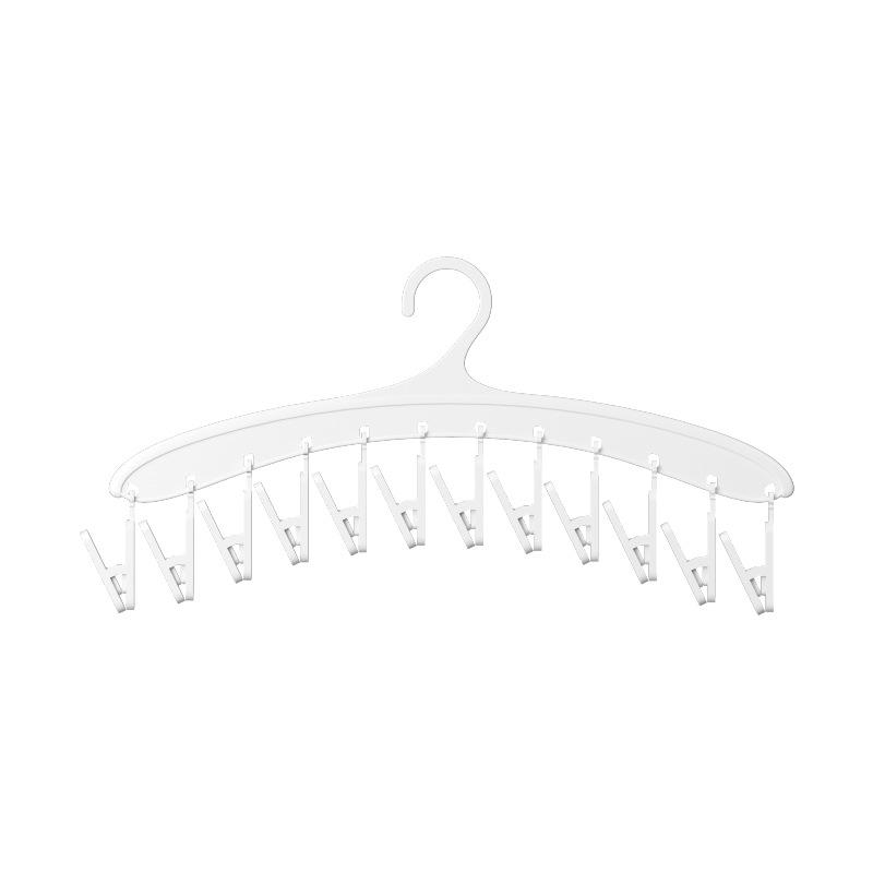 I KNOW Multi-function Plastic Socks Hanger with 12 CLips Drying Rack Multi-clip Balcony Household Seamless Storage Hanger