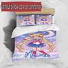 3pcs Duvet Cover Set (1*Duvet Cover + 2*Pillowcase, Without Core), Custom Name Sailor Moon Pattern Bedding Set, Home Bedroom Decor Gift