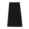 Women Midi Skirt High-Waisted Solid Color Casual Style Knitting Skirt Autumn Winter Side Split Hem Skirt Versatile Daily Wear