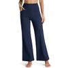 Women's Fleece Lined Wide Leg Yoga Pants Waterproof High Waist Business Pants Winter Warm Sweatpants with Pockets