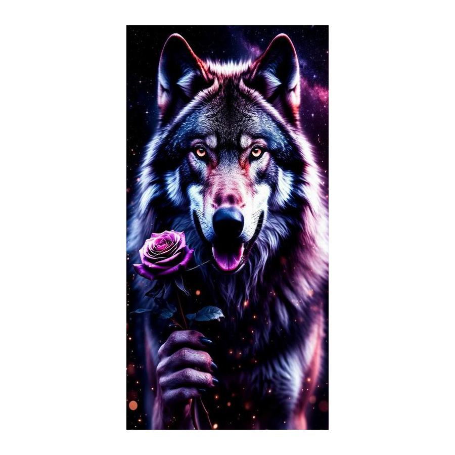 Wolf Rose Large Size Diamond Painting New Collection Wild Animals Diy Full Drill Rhinestone Embroidery Mosaic Cross Stitch Kits