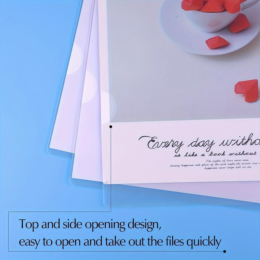 30pcs L-shaped Folder & A4 Document Folder # Plastic Folder # File Set # Plastic Envelope Folder