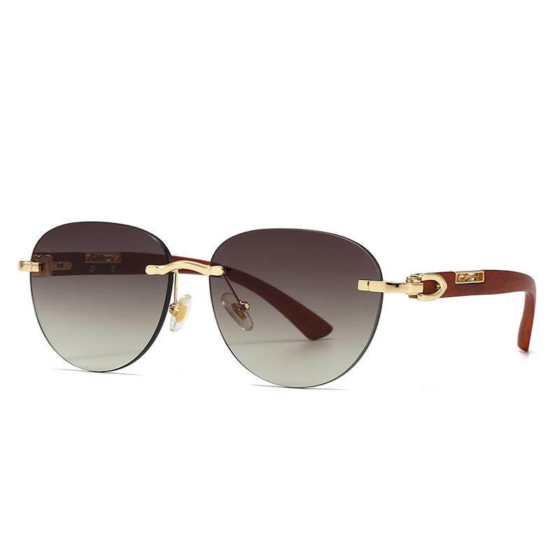 

Foreign Trade Cross-Border Metal Round Sunglasses Modern Retro European and American Star Trendyy Street Style Sunglasses 3073