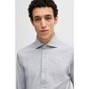 BOSS Italian Cotton Blend Slim Fit Shirt Open Grey  50539612073 