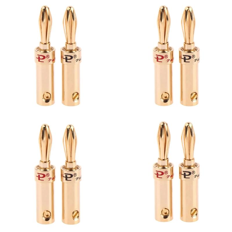 Banana Plug 4mm Alloy gilding Banana Plugs for Speaker Cable Wire Banana Connector Adapter 2/4/8pcs Speaker Banana Plug Adapter