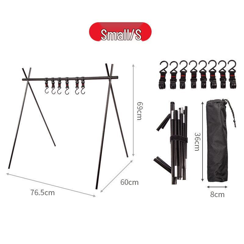Kepulide Military Green Aluminum Camping Tripod Clothes Rack