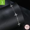 Small Fresh Four-Leaf Clover Mozzarella Bracelet, Exquisite And Versatile S925 Sterling Silver Lucky Bracelet.