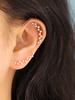 Minimal Piercing 14K Long Curve Bling Stud Earrings