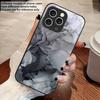 Pink Marble Pattern Black For IPhone 16 Pro Max 15 Pro 14 13 12 Mini 11 XS M ax XR 7 8 Plu SE 2022 Tempered Glass Phone Case