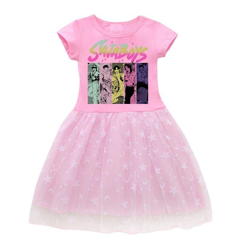 Cute Kpop Witch Hunt Dress for Children, Summer Girl Princess Dress