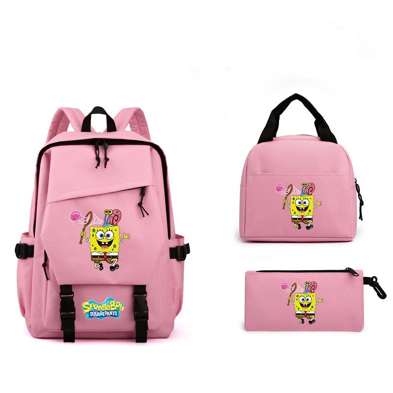 School Bag Girls Patrick Star Large Capacity High Value Backpack Children'S Student Three-Piece Backpack