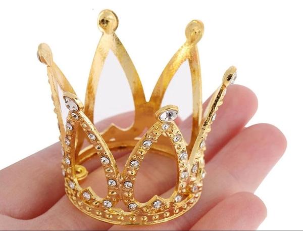Mini Crown Gold Cake Topper