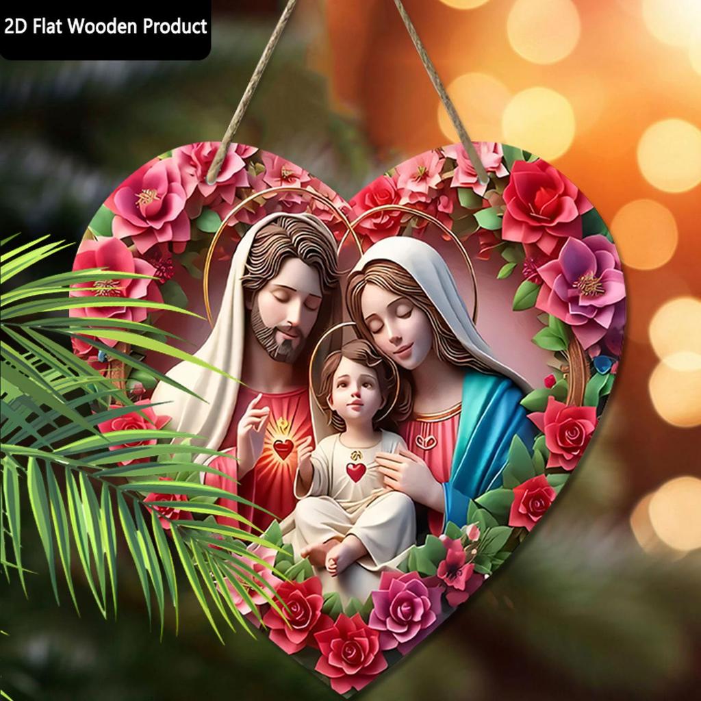 Holy night Nativity scene pendant, decoration of home walls or doors, 2d flat wooden, Christmas decoration, gifts for friends and family