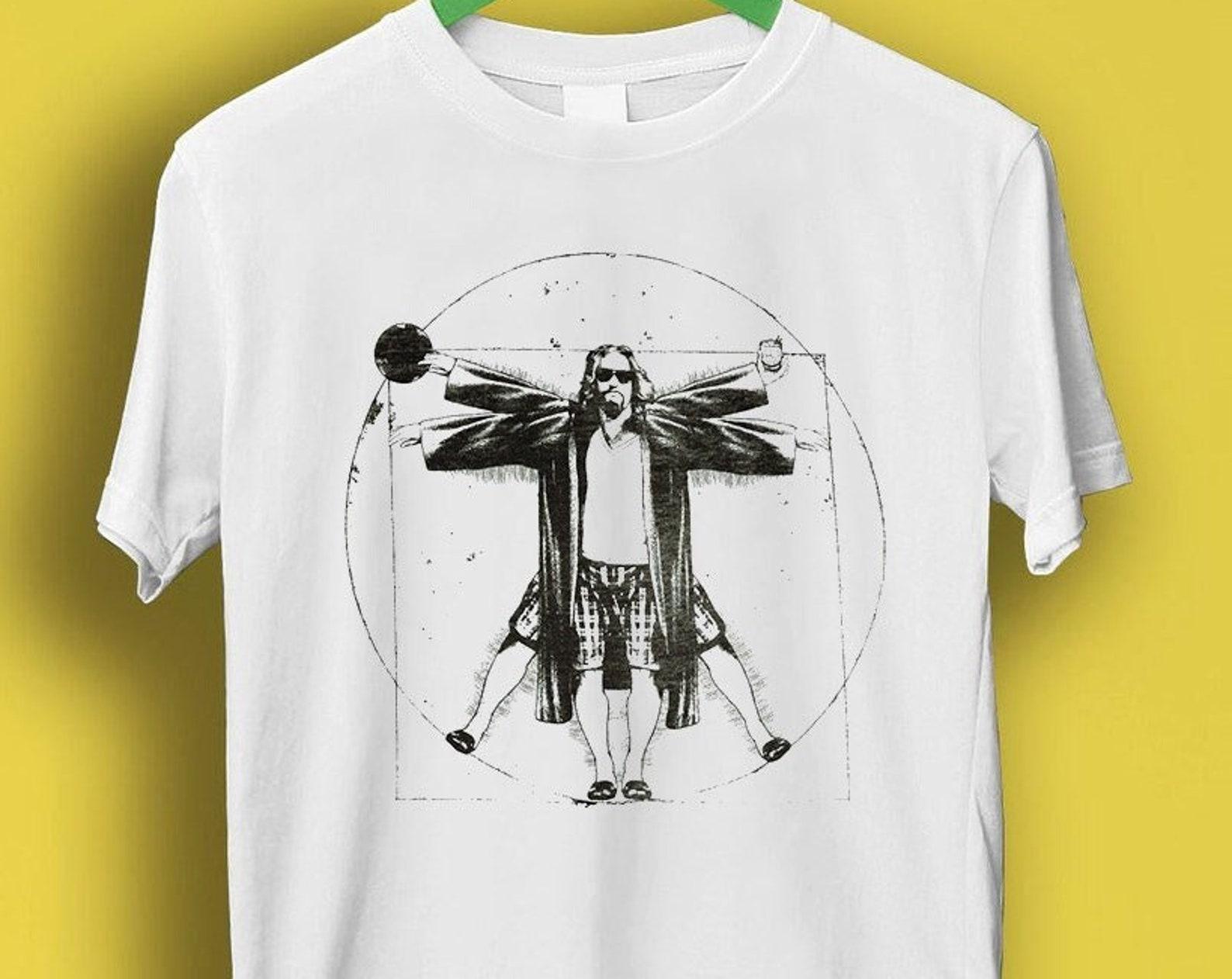 The Dude Big Lebowski Walter Da Vinci Funshirt Vitruvian Man Jesus Top Tee Unisex Cult Movie Retro T Shirt P309 XL