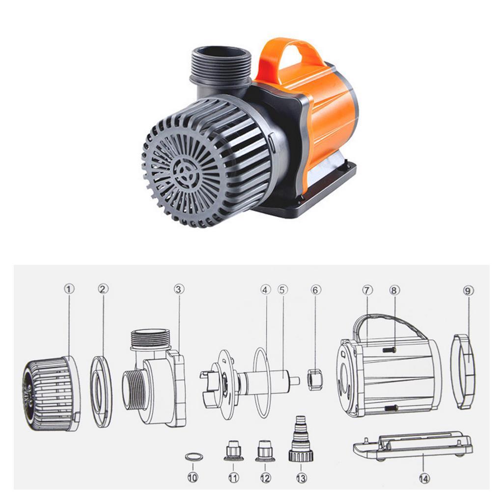 220V 50Hz Akwarium Zbiornik na Ryby Zdalnie Regulowana Pompa Powrotna Sumpa 9000-18000 L/H ABS
