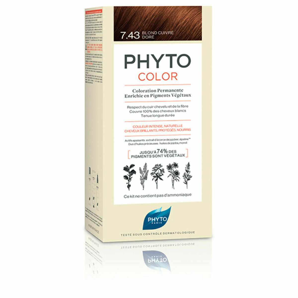 

Permanent Hair Color Phyto Paris Phytocolor 7.43-rubio dorado cobrizo Ammonia-free