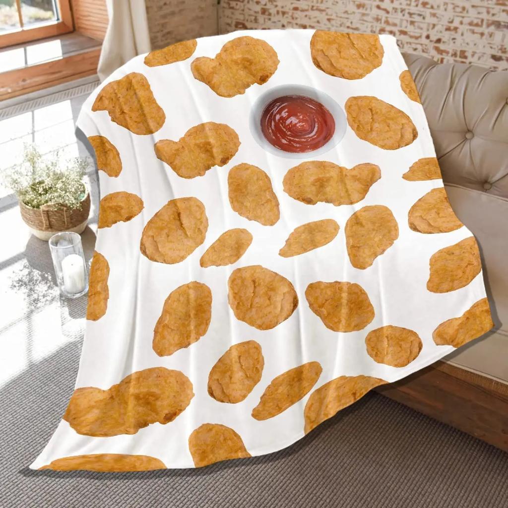 3D Print Sugar Food Cookie Pattern Flannel Throw Blanket King Queen Size for Bed Living Room Couch Sofa All Season Warm Blanket